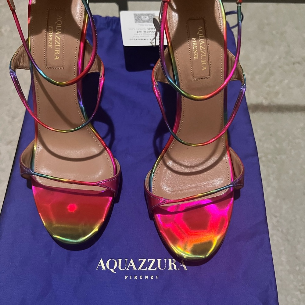 Aquazzura, multicolor leather sandals 37.5 IT - Picture 4 of 8